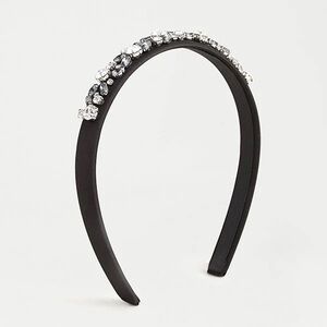J. Crew Slim Satin Headband with Crystal Detail